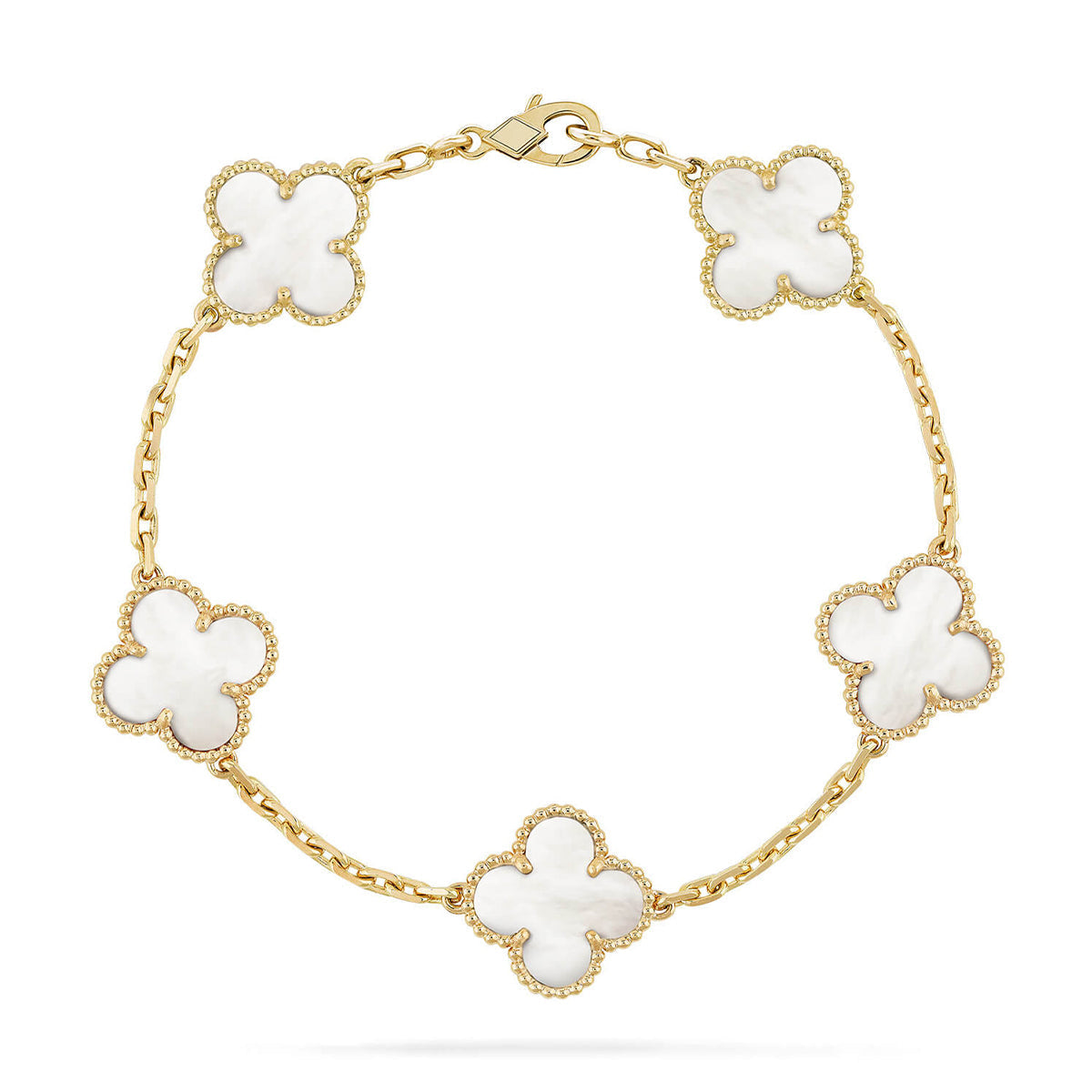 [⭐Reverie Jewels]CLOVER WHITE PEARL MOP 5 MOTIF BRACELET COLLECTION