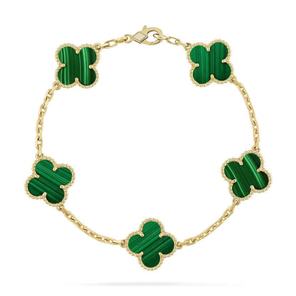 [⭐Reverie Jewels] CLOVER 5 MOTIF MALACHITE BRACELET COLLECTION