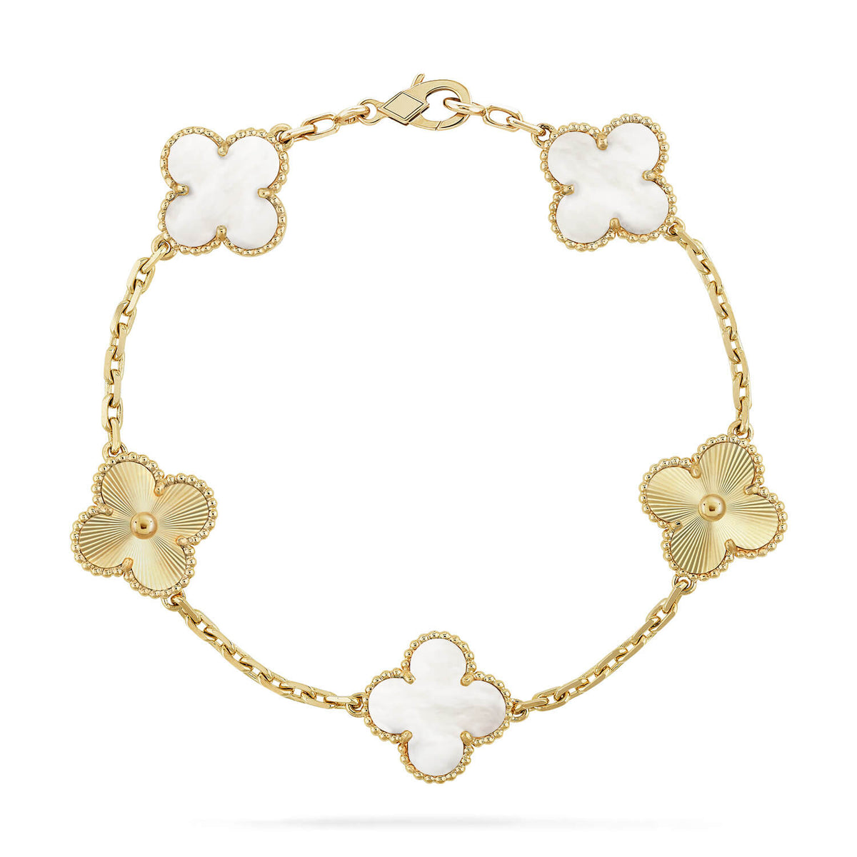 [⭐Reverie Jewels]CLOVER WHITE PEARL MOP 5 MOTIF BRACELET COLLECTION