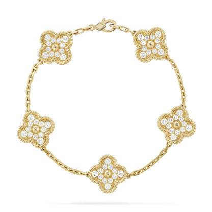 [⭐Reverie Jewels] CLOVER 5 MOTIF FULL DIAMOND BRACELET COLLECTION