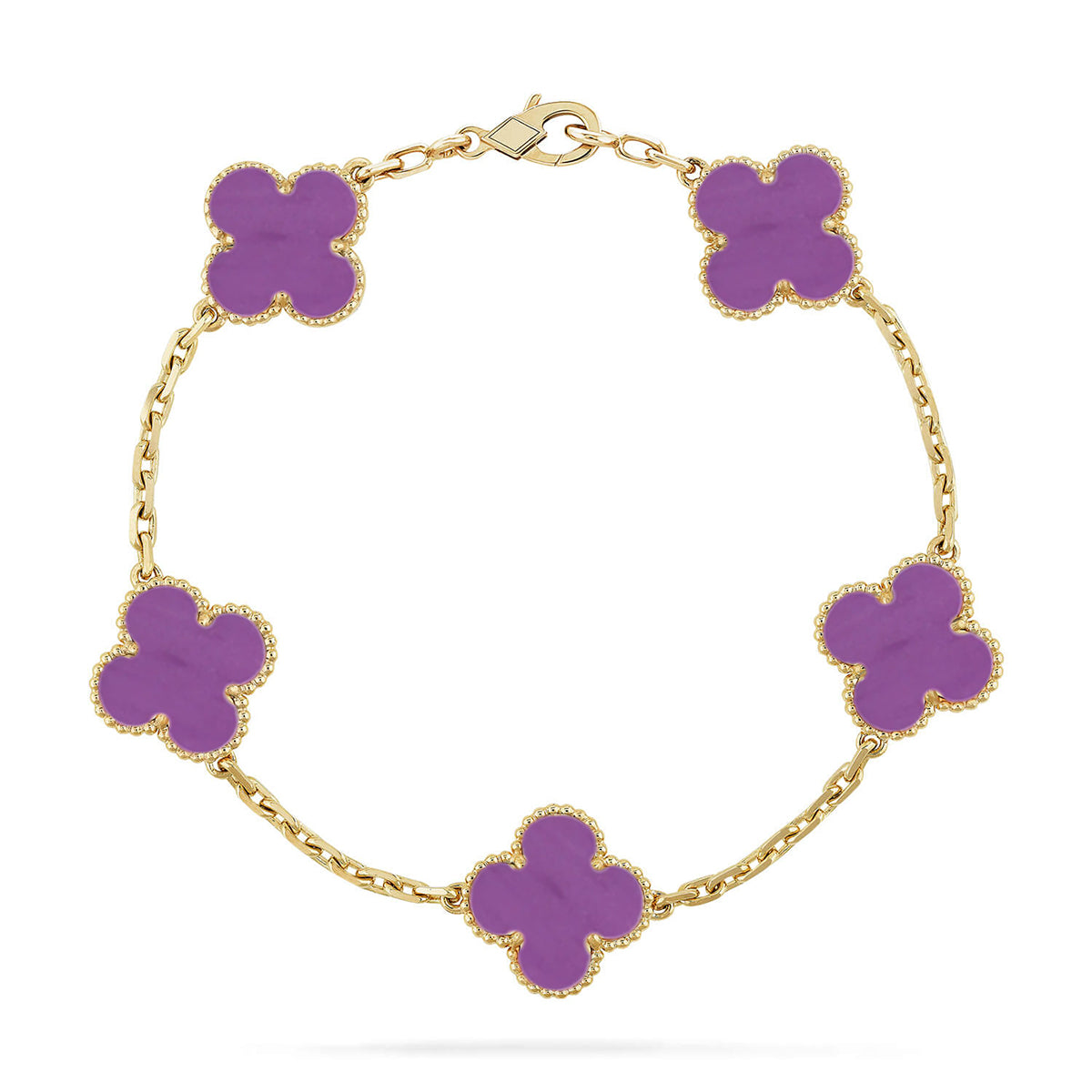[⭐Reverie Jewels] CLOVER 5 MOTIF VIOLET BRACELET COLLECTION