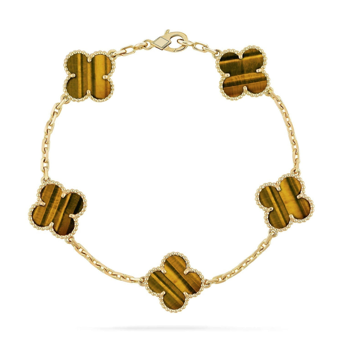 [⭐Reverie Jewels] CLOVER 5 MOTIFS TIGER EYE BRACELET COLLECTION