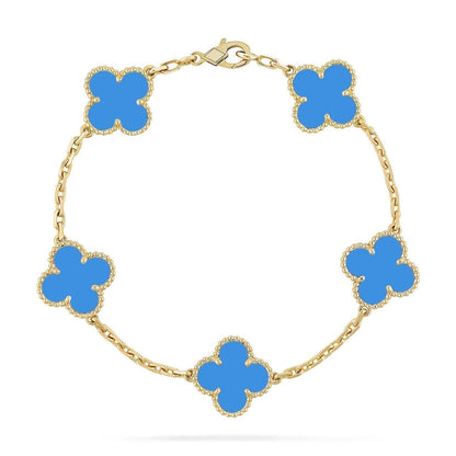 [⭐Reverie Jewels] CLOVER 5 MOTIF BLUE AGATE BRACELET COLLECTION
