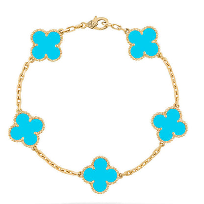 [⭐Reverie Jewels] CLOVER 5 MOTIF TURQUOISE BRACELET COLLECTION