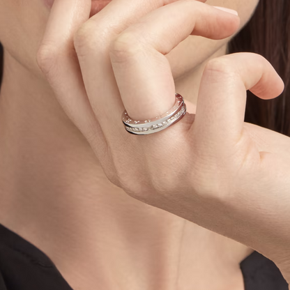[⭐Reverie Jewels]ZERO 1 ONE-BAND PAVED DIAMONDS ON THE SPIRAL RING