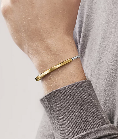 [Reverie Jewels]LOCK BRACELET YELLOW AND WHITE GOLD