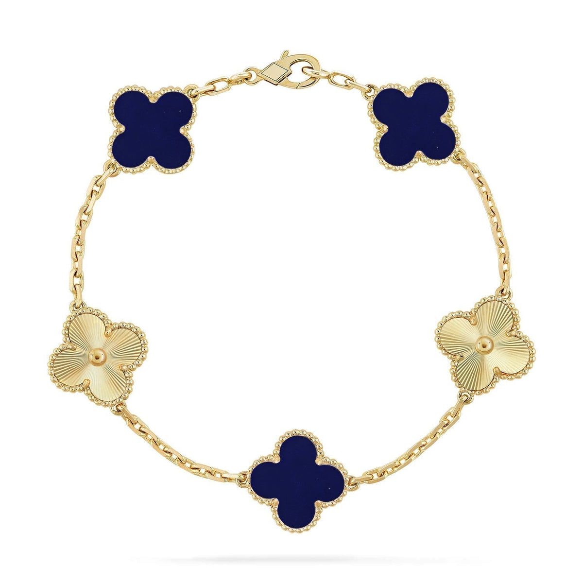 [⭐Reverie Jewels]CLOVER 5 MOTIF LAPIS LAZULI BRACELET COLLECTION