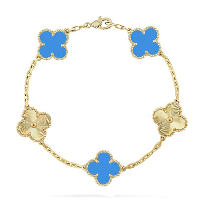 [⭐Reverie Jewels] CLOVER 5 MOTIF BLUE AGATE BRACELET COLLECTION
