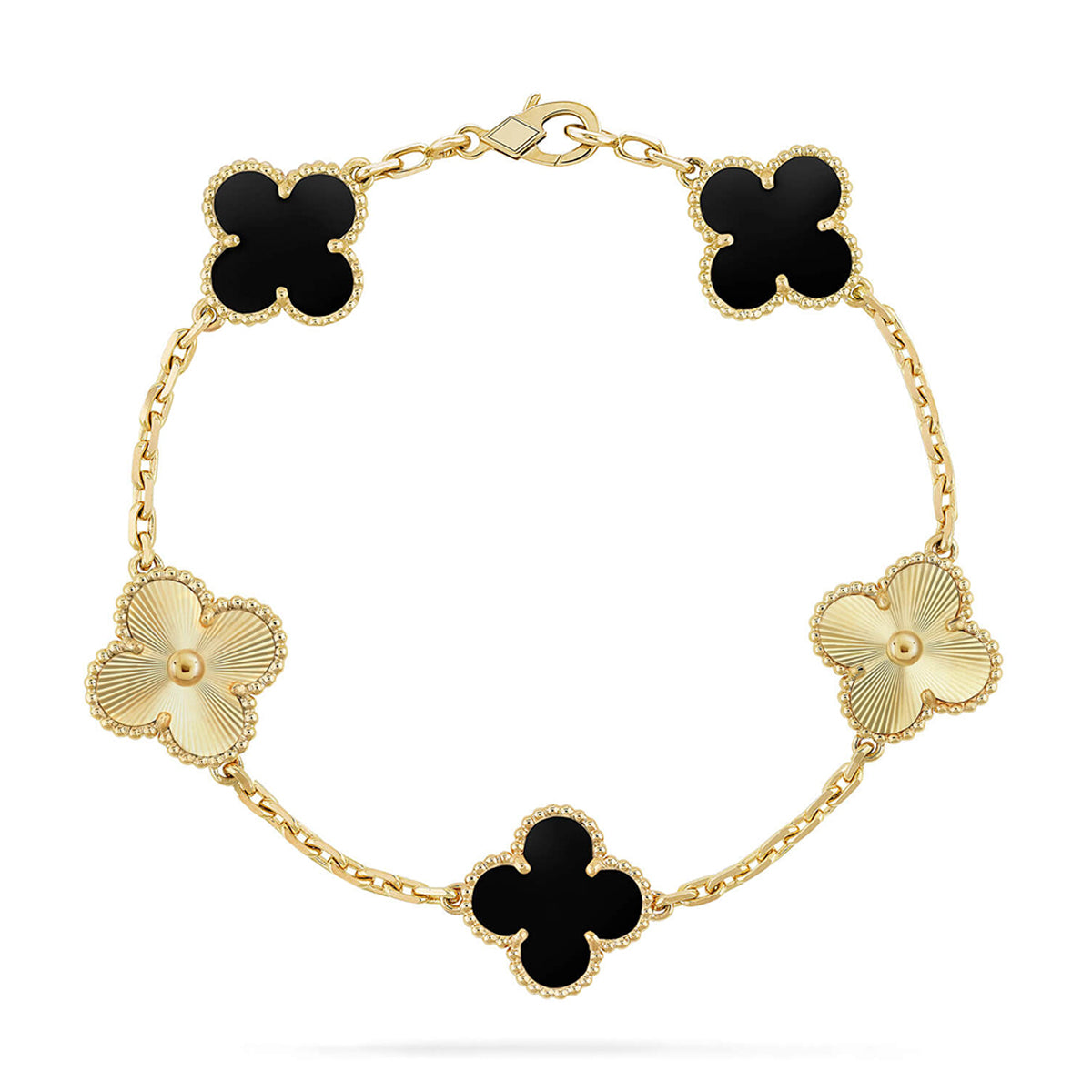[⭐Reverie Jewels] CLOVER 5 MOTIF ONYXS BRACELET COLLECTION