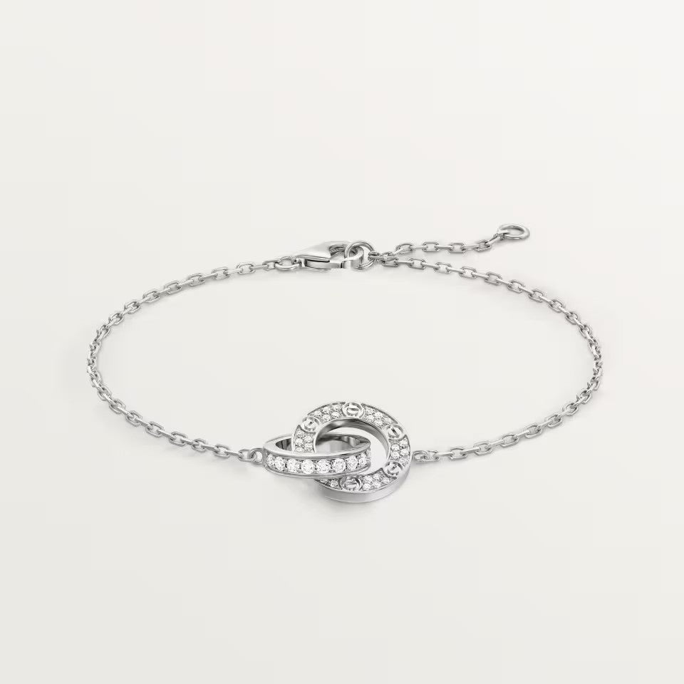 [⭐Reverie Jewels]LOVE DOUBLE RING FULL DIAMOND BRACELET