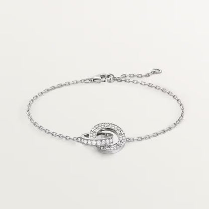 [⭐Reverie Jewels]LOVE DOUBLE RING FULL DIAMOND BRACELET