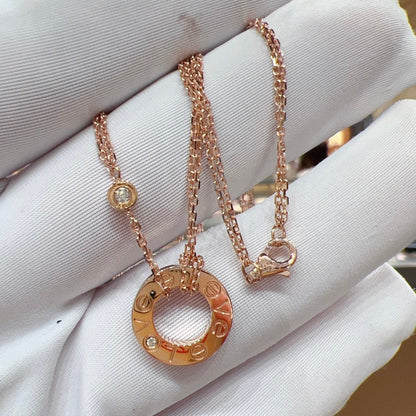 [⭐Reverie Jewels]LOVE NECKLACE 16MM 2 DIAMONDS