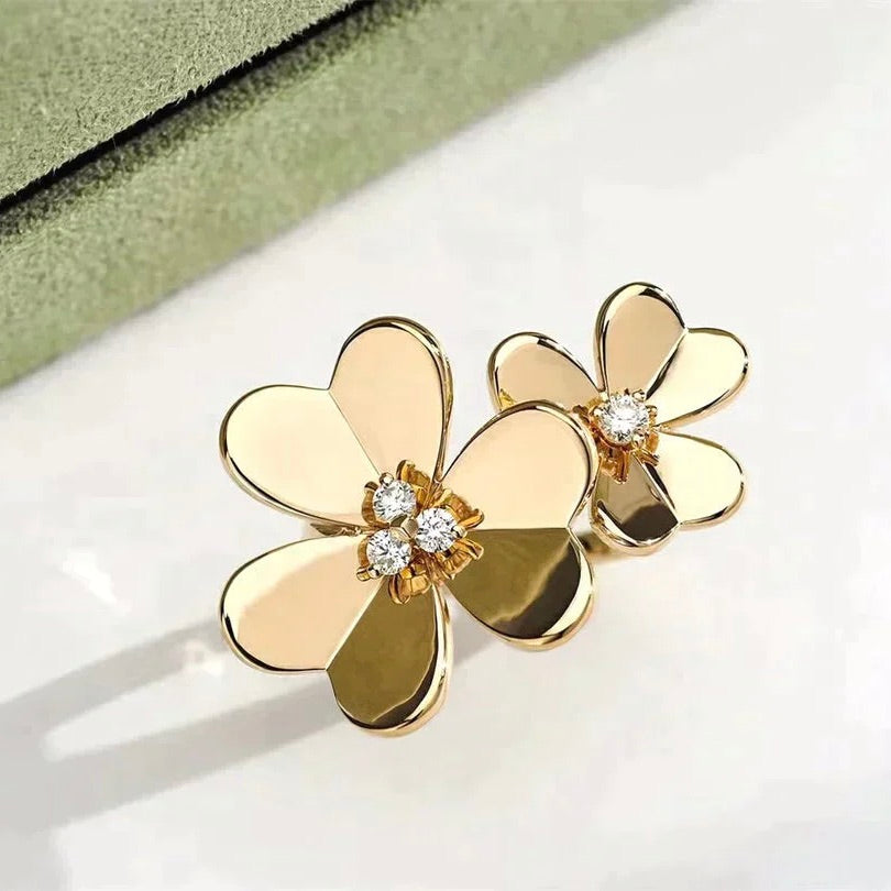 [⭐Reverie Jewels]CLOVER COMOS GOLD DIAMOND RING