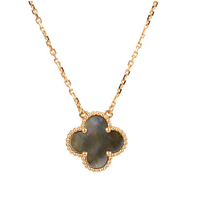 [⭐Reverie Jewels]CLOVER 15MM  GRAY MOTHER OF PEARL NECKLACE