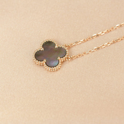 [⭐Reverie Jewels]CLOVER 15MM  GRAY MOTHER OF PEARL NECKLACE