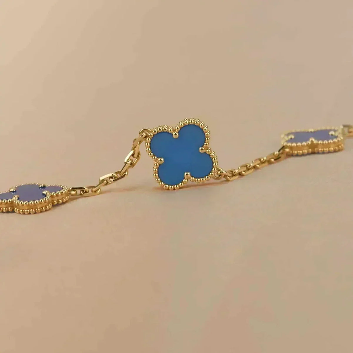 [⭐Reverie Jewels] CLOVER 5 MOTIF BLUE AGATE BRACELET COLLECTION