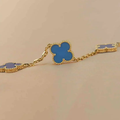 [⭐Reverie Jewels] CLOVER 5 MOTIF BLUE AGATE BRACELET COLLECTION