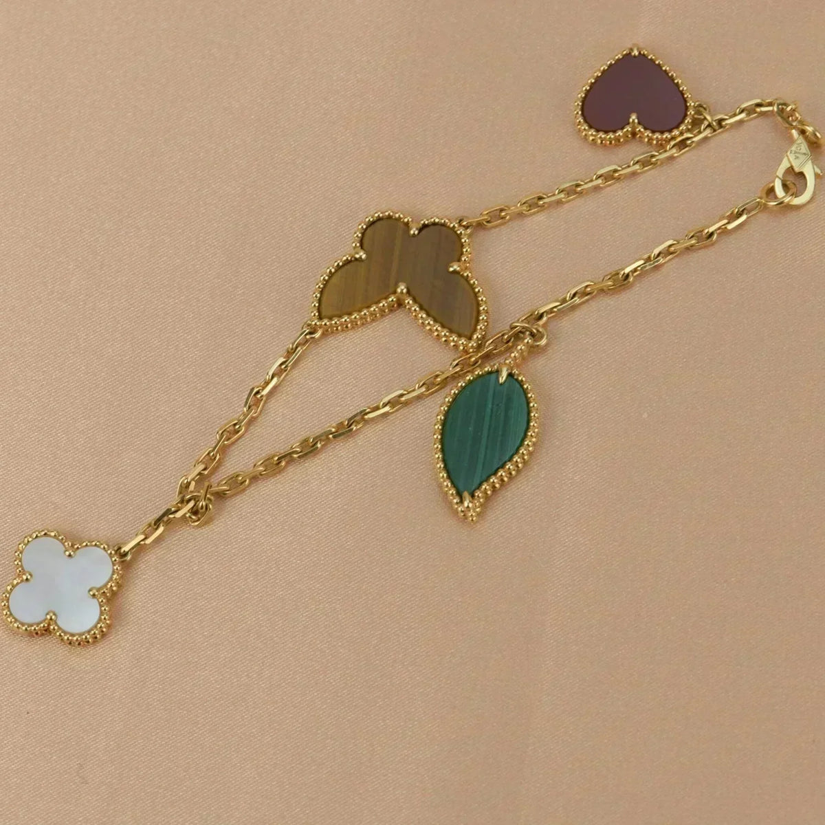 [⭐Reverie Jewels]LUCKY SPRING 5 MOTIF GOLD BRACELET