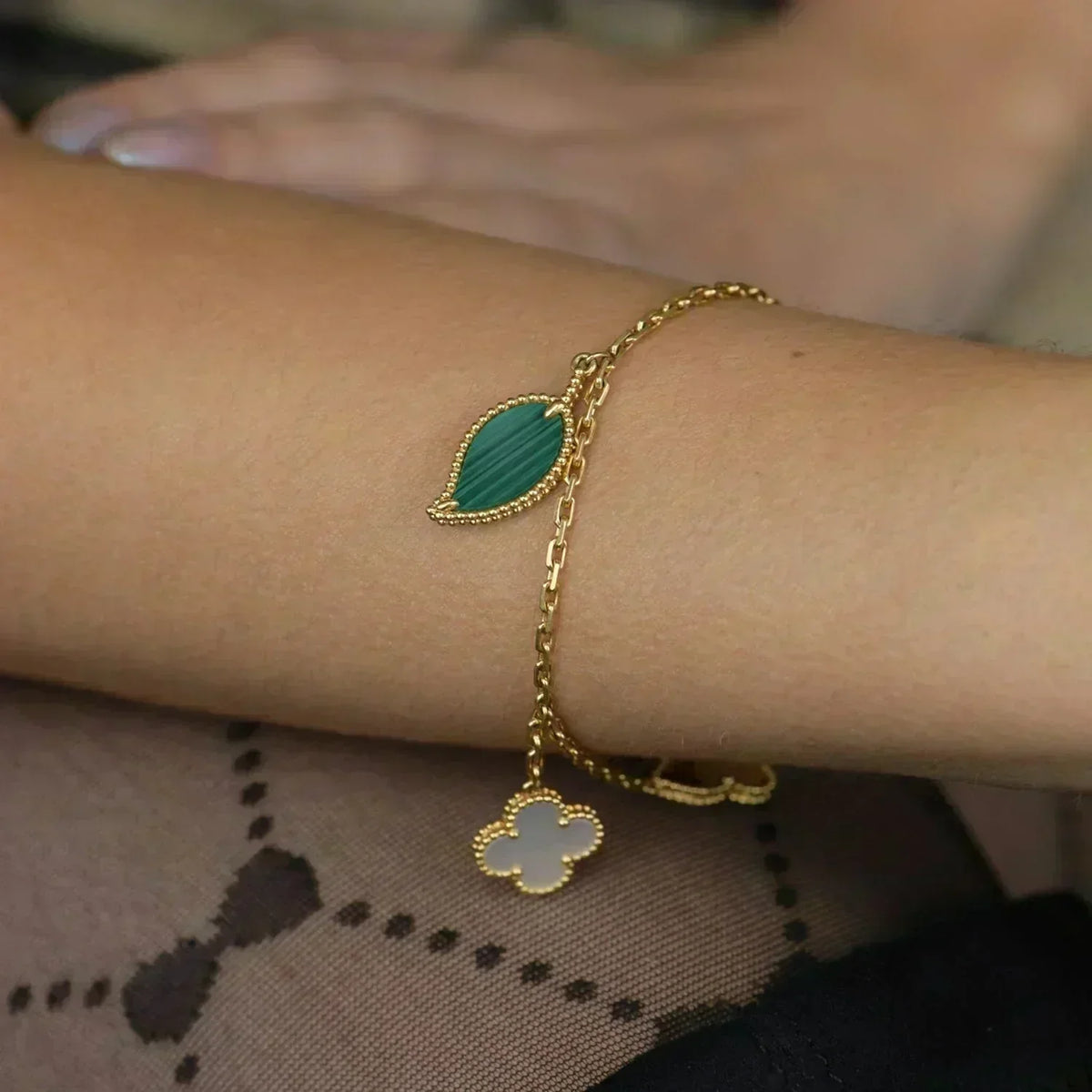 [⭐Reverie Jewels]LUCKY SPRING 5 MOTIF GOLD BRACELET