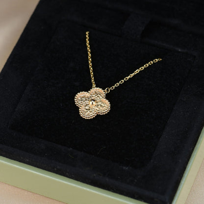 [⭐Reverie Jewels]CLOVER 15MM  BRONZING NECKLACE