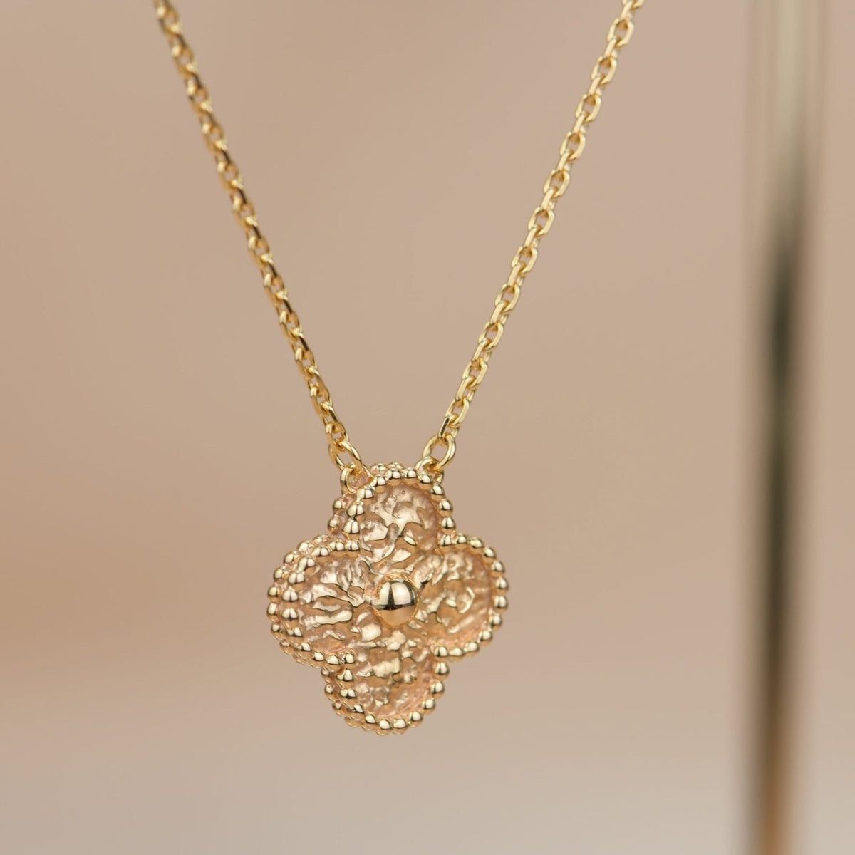 [⭐Reverie Jewels]CLOVER 15MM  BRONZING NECKLACE