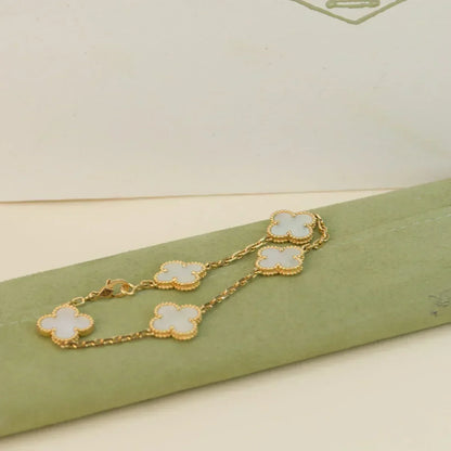 [⭐Reverie Jewels]CLOVER WHITE PEARL MOP 5 MOTIF BRACELET COLLECTION