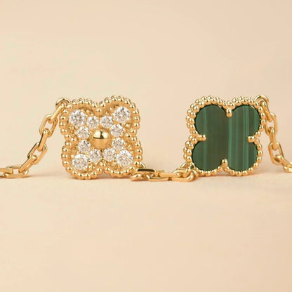 [⭐Reverie Jewels] CLOVER 5 MOTIF MALACHITE BRACELET COLLECTION
