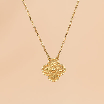 [⭐Reverie Jewels]CLOVER 15MM  BRONZING NECKLACE