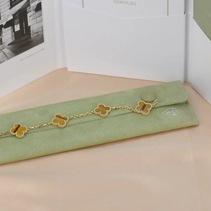 [⭐Reverie Jewels] CLOVER 5 MOTIFS TIGER EYE BRACELET COLLECTION