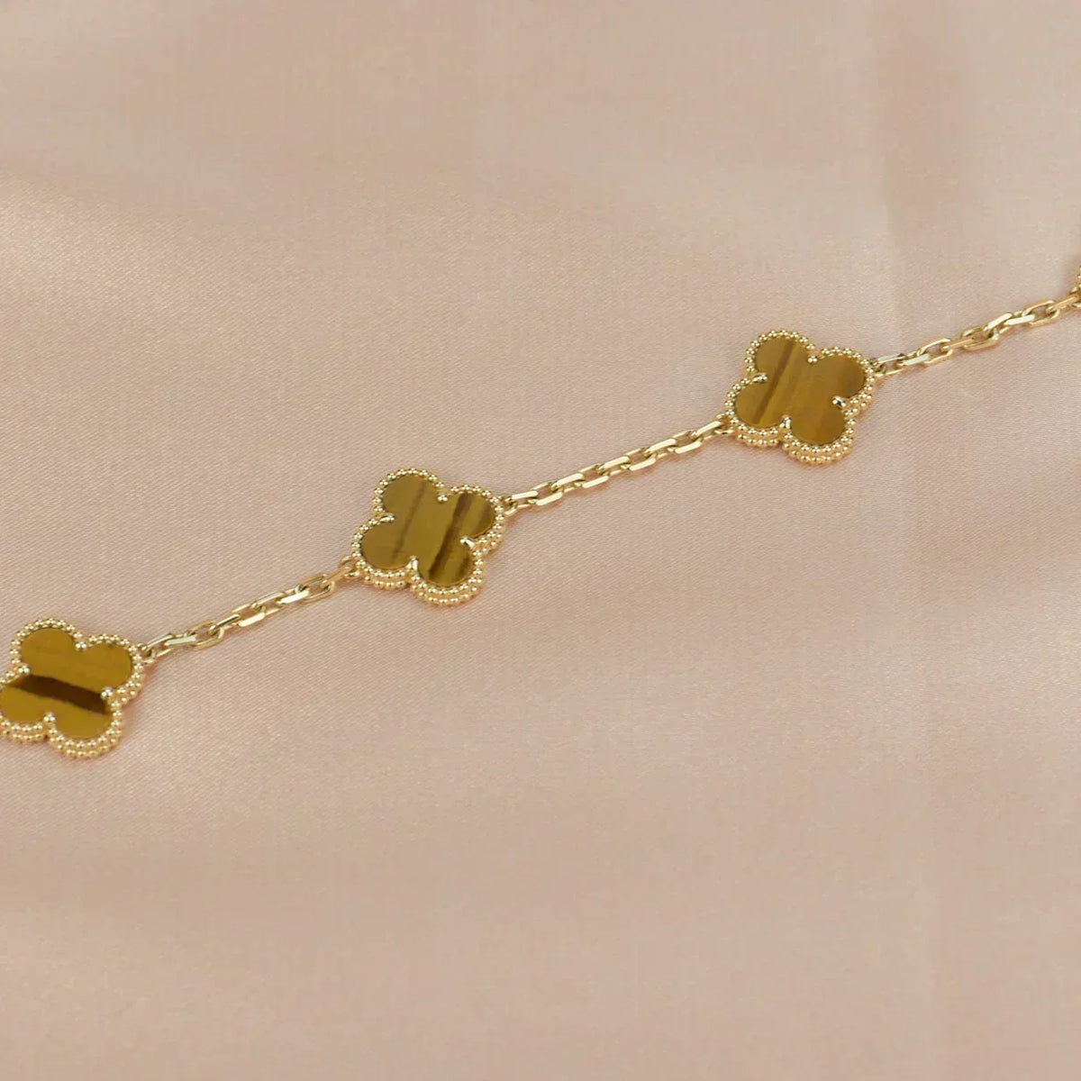 [⭐Reverie Jewels] CLOVER 5 MOTIFS TIGER EYE BRACELET COLLECTION