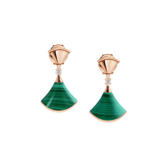 [⭐Reverie Jewels]DREAM MALACHITE PINK GOLD EARRINGS