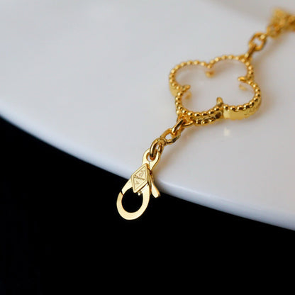 [⭐Reverie Jewels]CLOVER 5 MOTIF ROCK CRYSTAL BRACELET