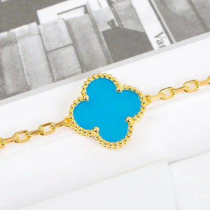 [⭐Reverie Jewels] CLOVER 5 MOTIF TURQUOISE BRACELET COLLECTION