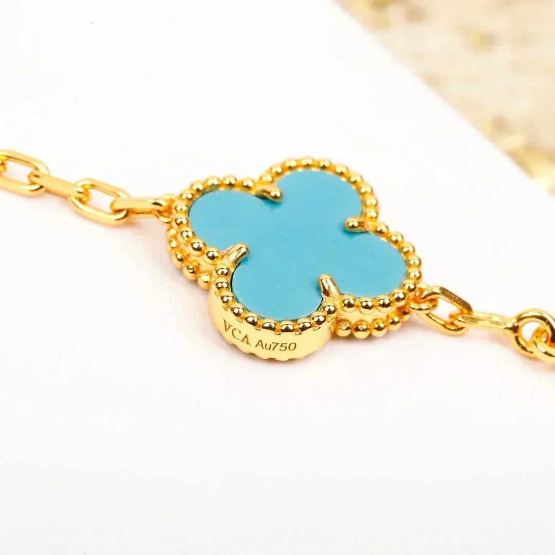 [⭐Reverie Jewels] CLOVER 5 MOTIF TURQUOISE BRACELET COLLECTION