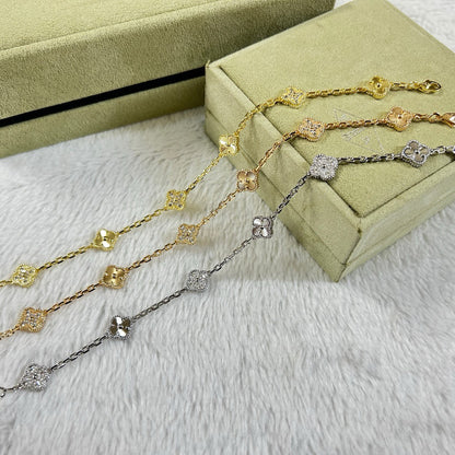 [⭐Reverie Jewels]CLOVER 6 MOTIF DIAMOND LASER BRACELET