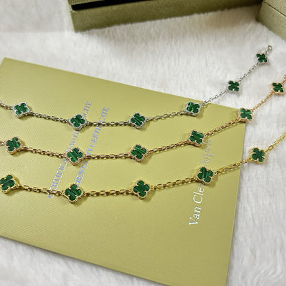 [⭐Reverie Jewels]CLOVER 6 MOTIF MALACHITE BRACELET