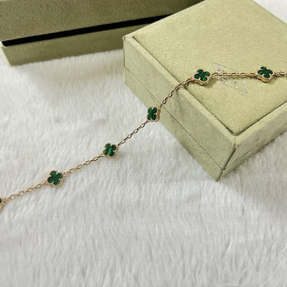 [⭐Reverie Jewels]CLOVER 6 MOTIF MALACHITE BRACELET