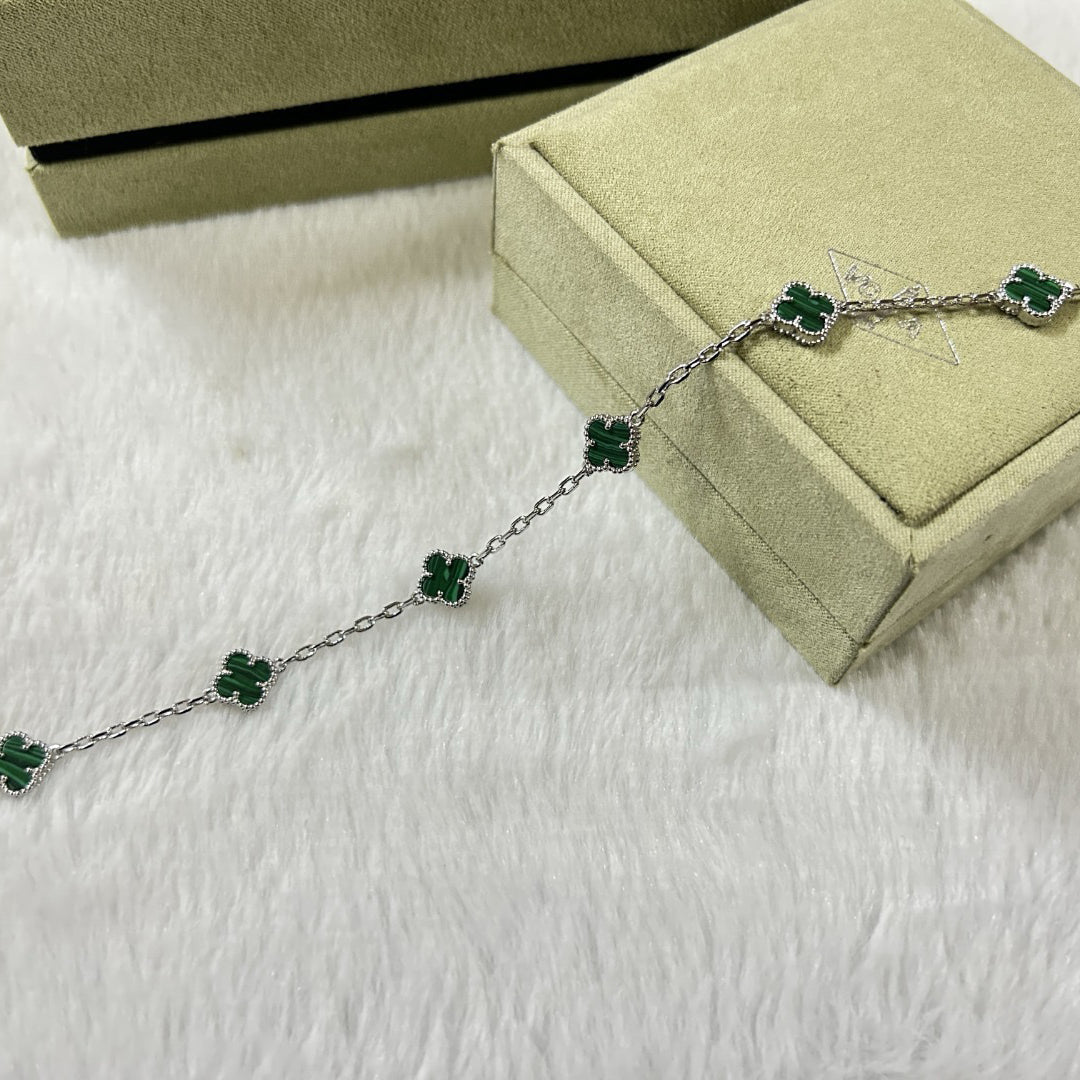 [⭐Reverie Jewels]CLOVER 6 MOTIF MALACHITE BRACELET