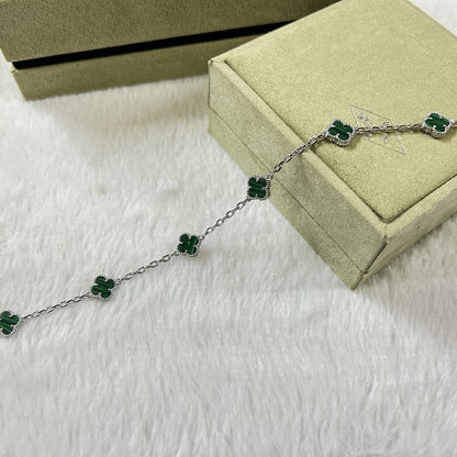 [⭐Reverie Jewels]CLOVER 6 MOTIF MALACHITE BRACELET