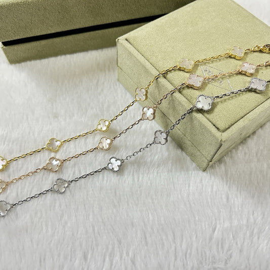 [⭐Reverie Jewels]CLOVER 6 MOTIF WHITE MOP BRACELET