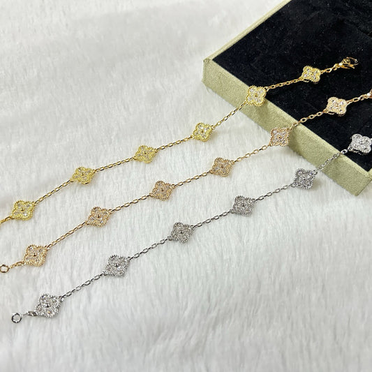 [⭐Reverie Jewels]CLOVER 6 MOTIF DIAMOND BRACELET