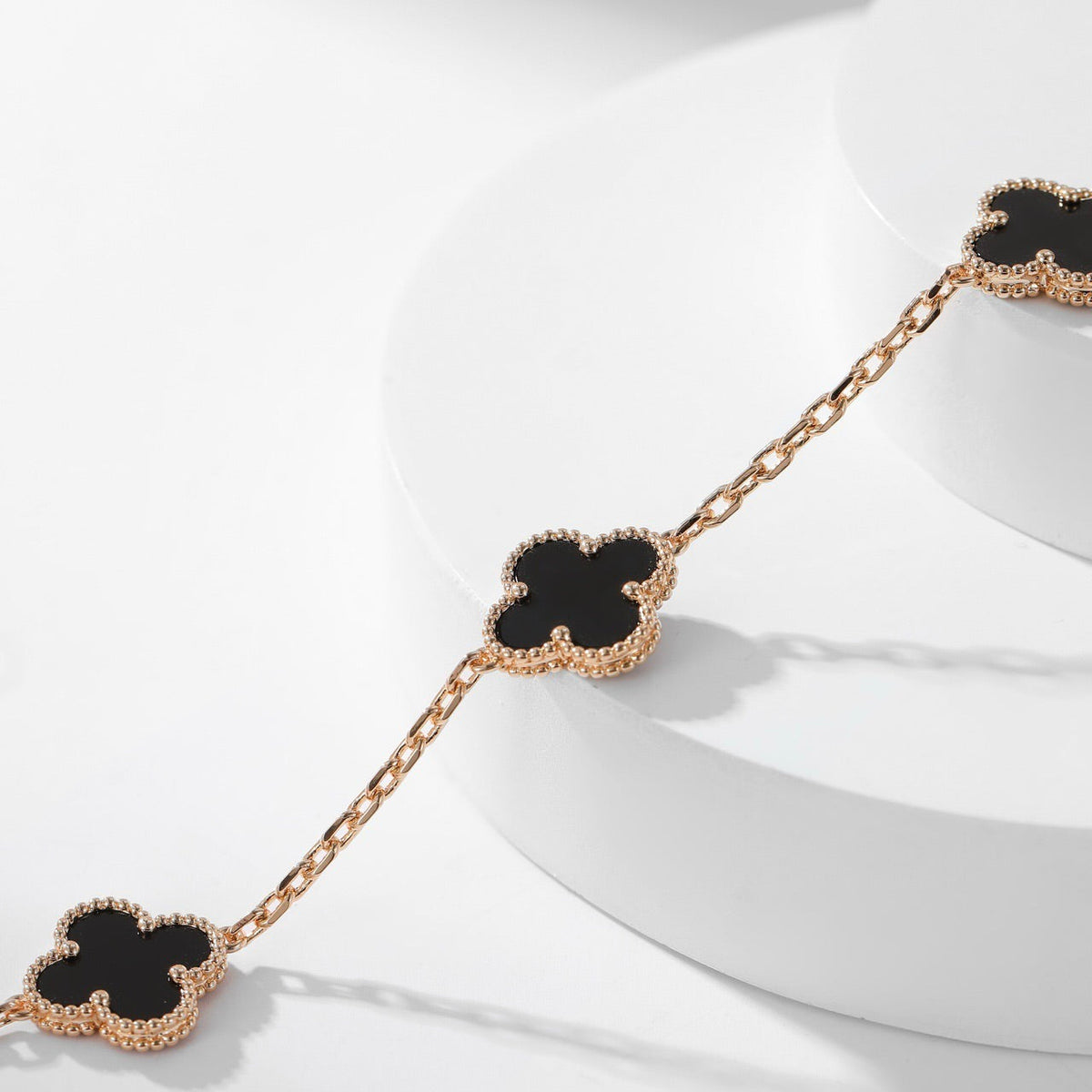 [⭐Reverie Jewels]CLOVER 10 MOTIFS ONYX NECKLACE