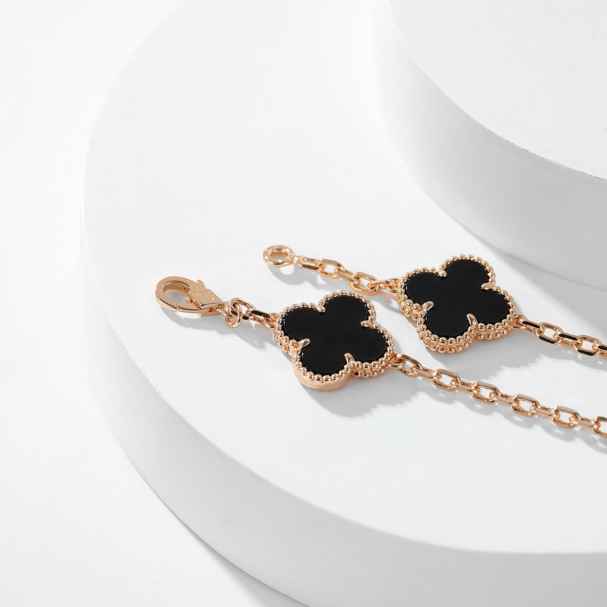 [⭐Reverie Jewels]CLOVER 10 MOTIFS ONYX NECKLACE
