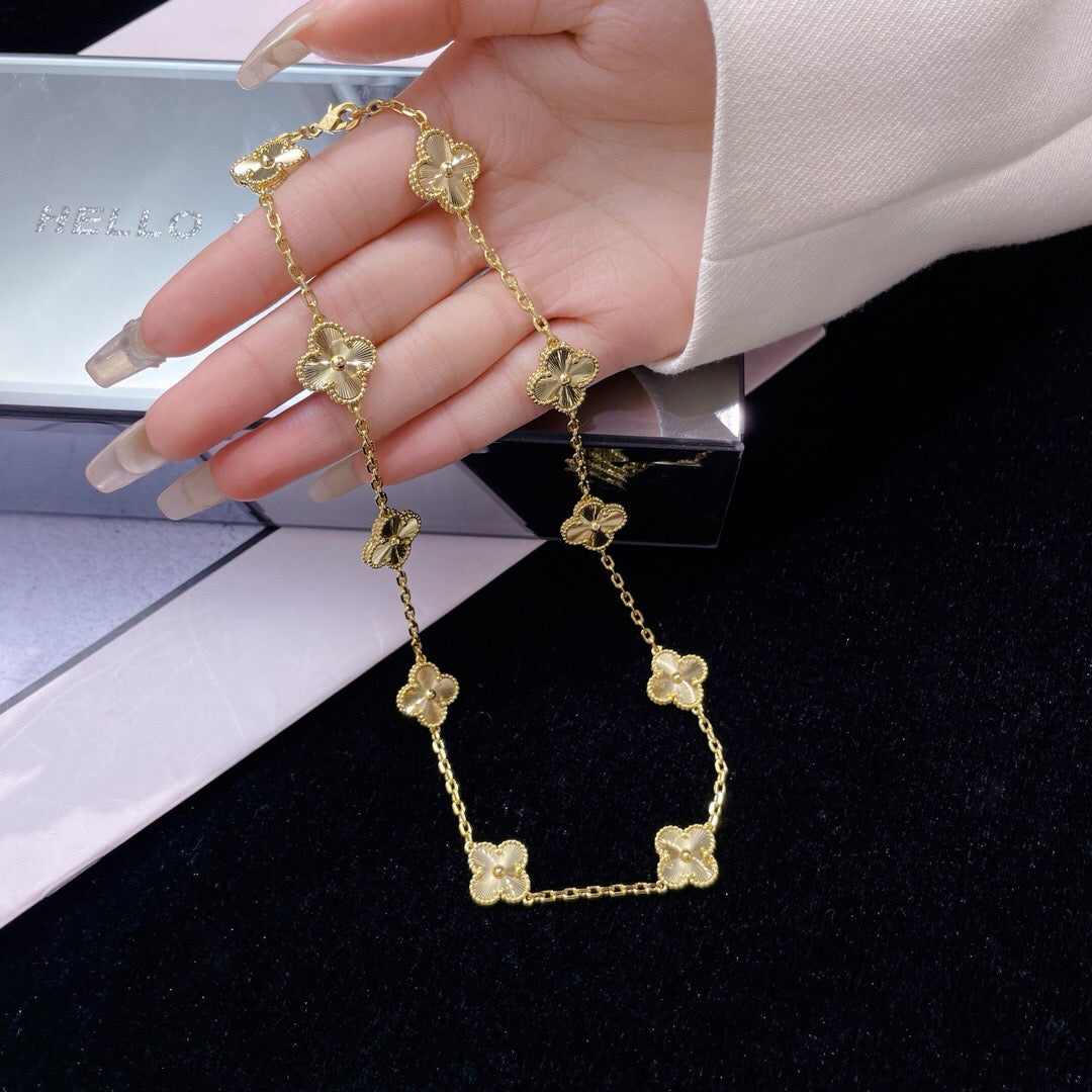 [⭐Reverie Jewels]CLOVER 10 MOTIFS LASER NECKLACE