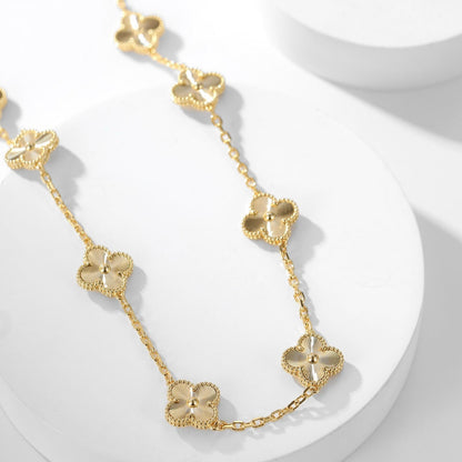[⭐Reverie Jewels]CLOVER 10 MOTIFS LASER NECKLACE