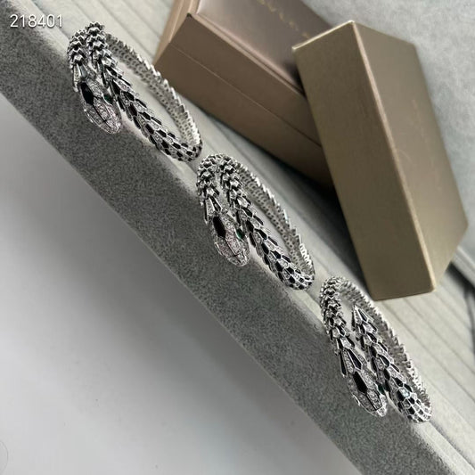 [⭐Reverie Jewels]NEW OBSIDIAN & DIAMOND SERPENT BRACELET