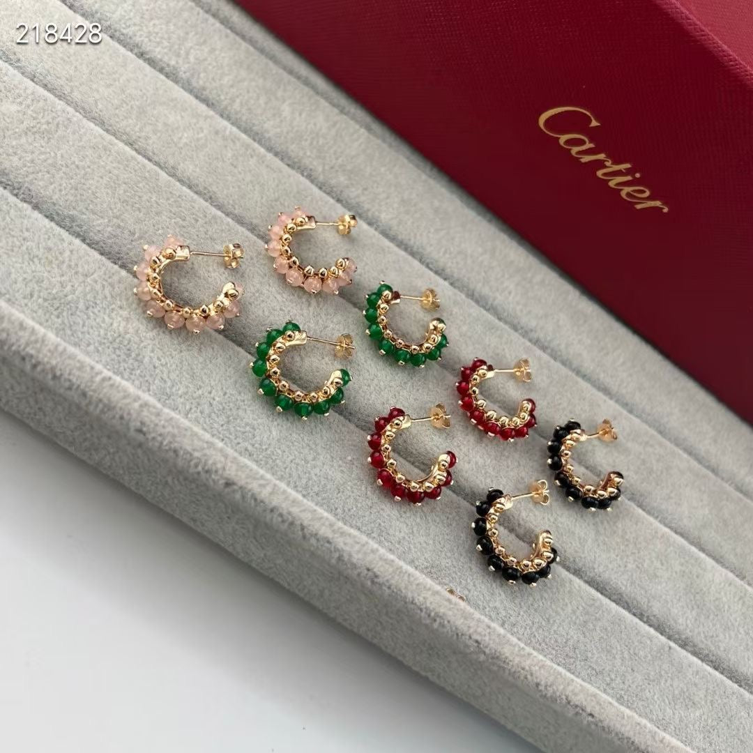 [⭐Reverie Jewels]NEW COLORED GEMSTONE COLLECTION SMALL HOOP EARRINGS
