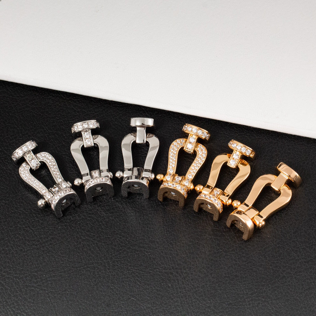 [⭐Reverie Jewels]FORCE LARGE HORSESHOE FULL DIAMOND BRACELET GOLD