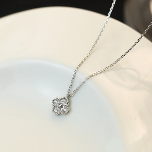 [⭐Reverie Jewels]CLOVER MINI 9.5MM PENDANT DIAMOND NECKLACE