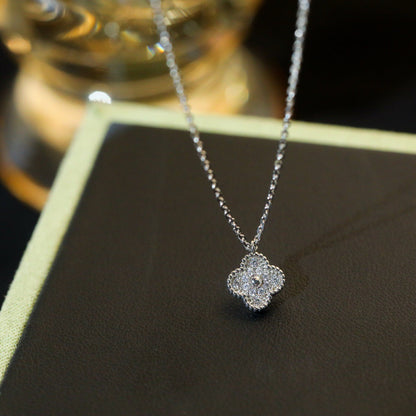 [⭐Reverie Jewels]CLOVER MINI 9.5MM PENDANT DIAMOND NECKLACE